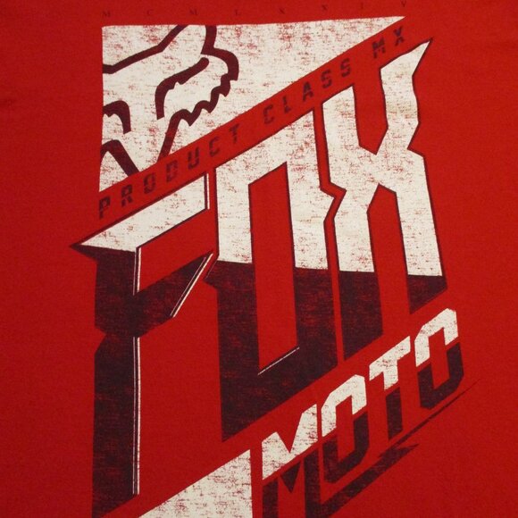 FOX Head Men X Large Red White Black Graphic Motocross Racing Short Sleeve Shirt - Picture 3 of 8